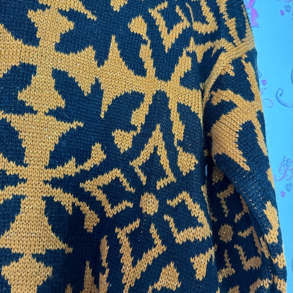 Enchante knit sweater sparkly glitter orange black knitted warm cozy grandmacore - Picture 5 of 8